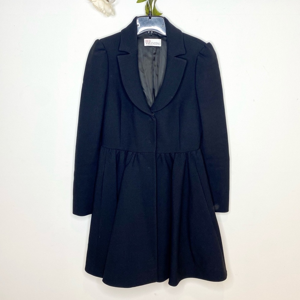 Red Valentino Notched Lapel Single Breasted Peplum Jacket